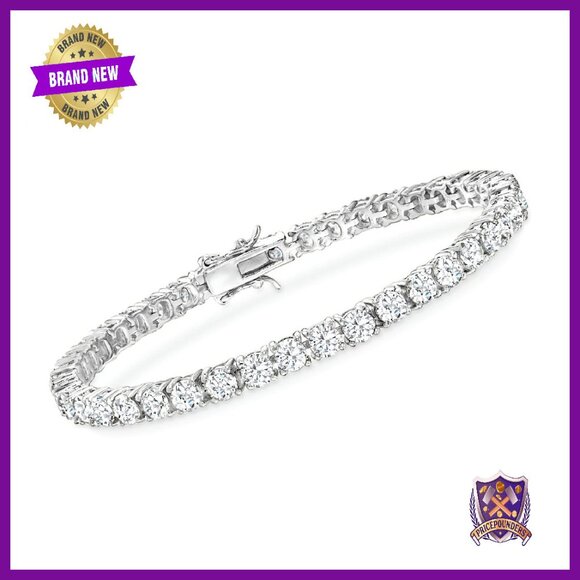 Sterling Silver Tennis Bracelet 10ct CZ 7